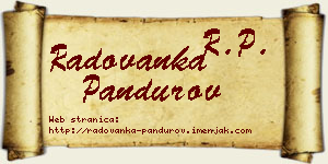 Radovanka Pandurov vizit kartica